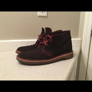 Clarks Original Desert Boots Size 10 Maroon Suede